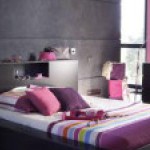 decoration chambre gris et prune