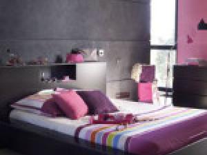 decoration chambre gris et prune