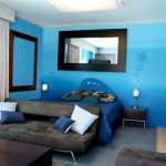 decoration chambre noir et bleu