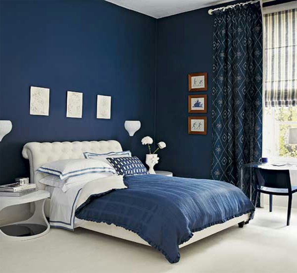 decoration chambre noir et bleu