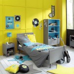 deco chambre ado gris et jaune