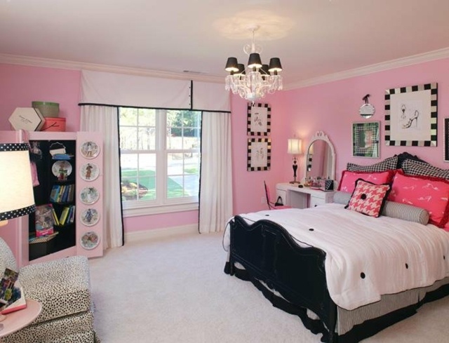 deco chambre ado rose et gris