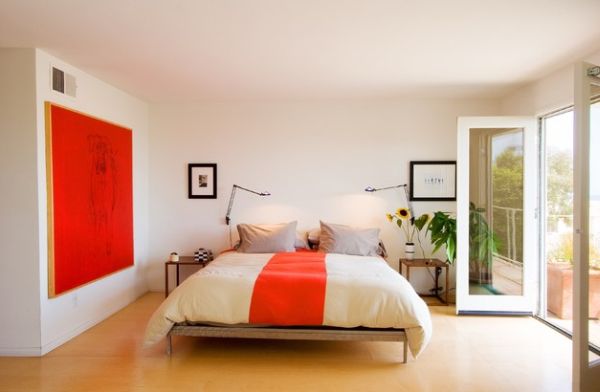 deco chambre orange et blanc