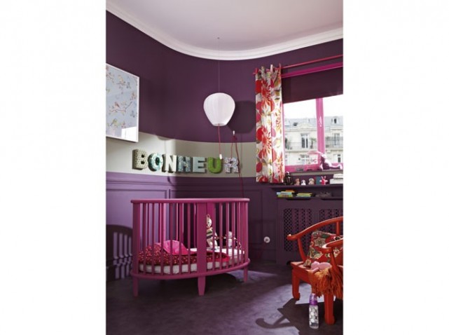 decoration chambre bebe fille mauve