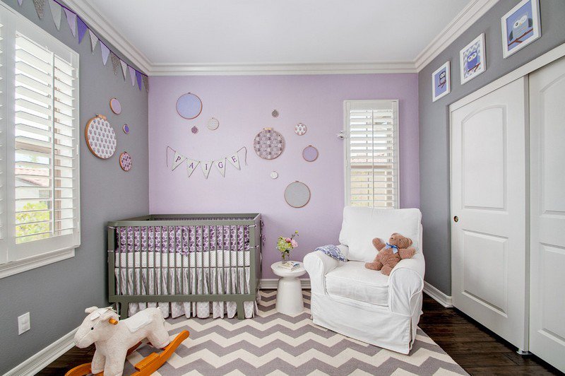 decoration chambre bebe fille mauve