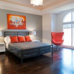 decoration chambre orange et gris
