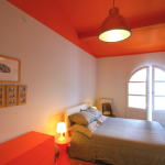 decoration chambre orange et gris