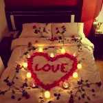 decoration de lit pour la saint valentin