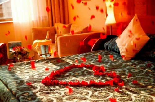 decoration de lit pour la saint valentin