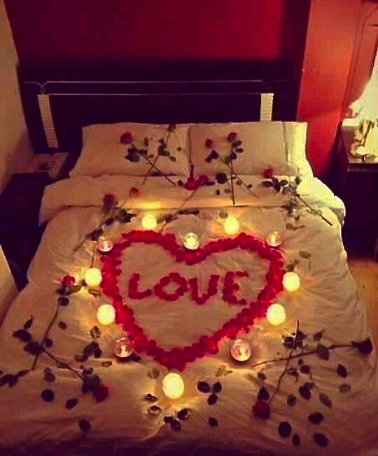 decoration de lit pour la saint valentin