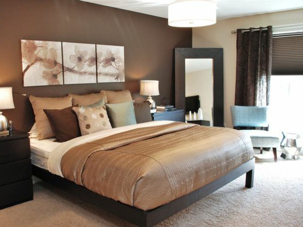 chambre deco marron beige