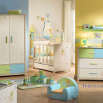 deco chambre bebe vert et bleu