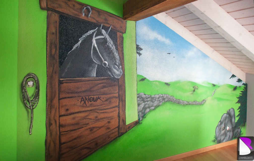 deco chambre fille avec chevaux