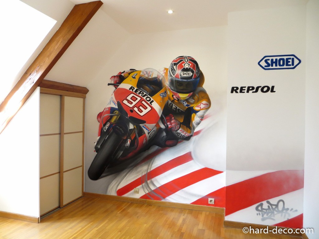 deco chambre garcon theme moto