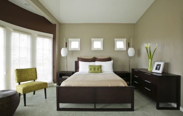 deco de chambre vert et marron