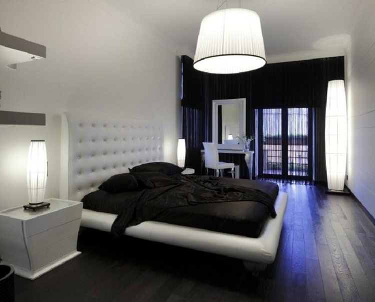 decoration chambre a coucher noir et blanc