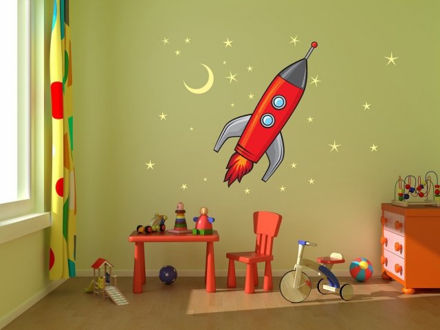 decoration chambre garcon fusee