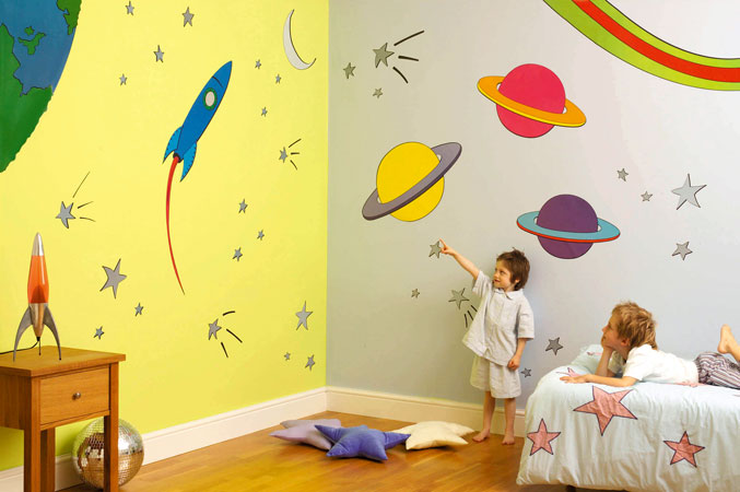 decoration chambre garcon fusee