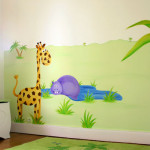 decoration chambre jungle bebe