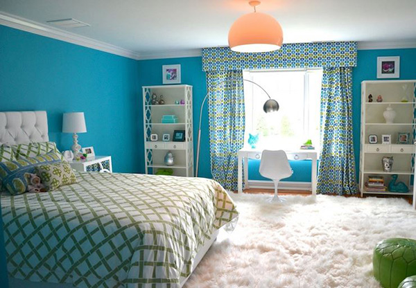 decoration chambre turquoise