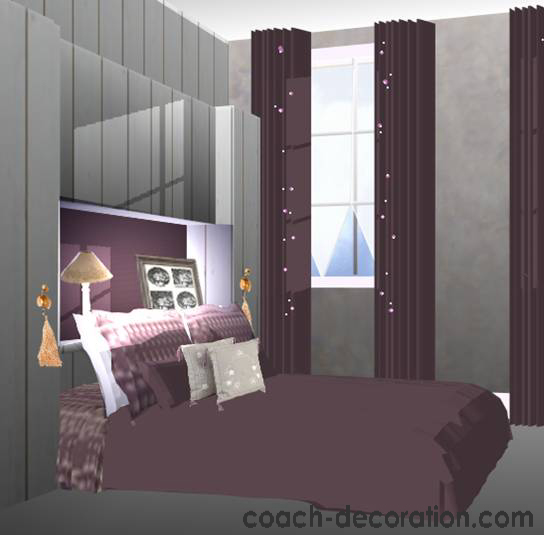 chambre deco prune
