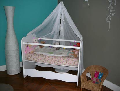 deco chambre bebe taupe turquoise