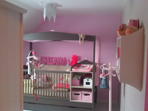 deco chambre fille rose et blanc