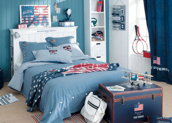 decoration chambre ado bleu