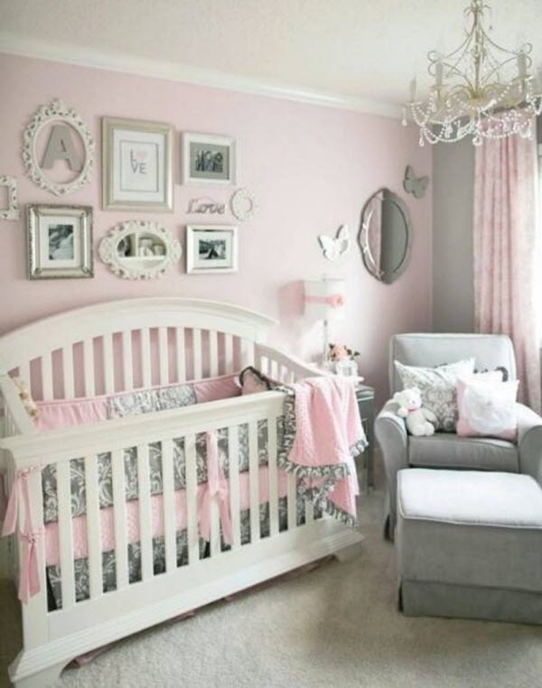 decoration chambre bebe rose et gris