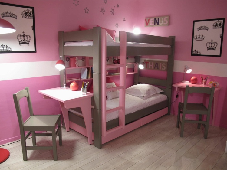 decoration chambre rose et gris