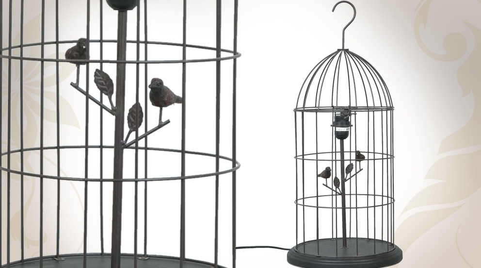 lampe cage oiseaux deco