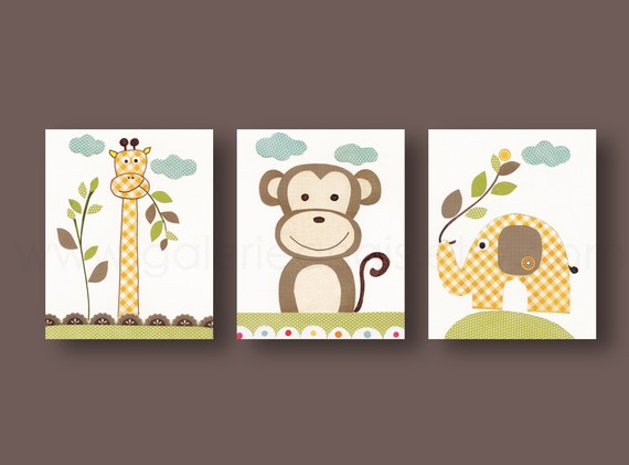 cadre chambre bebe jungle