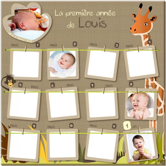 cadre chambre bebe jungle