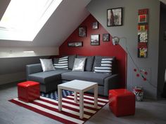 deco chambre ado garcon rouge noir