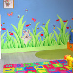 deco chambre bebe theme jardin