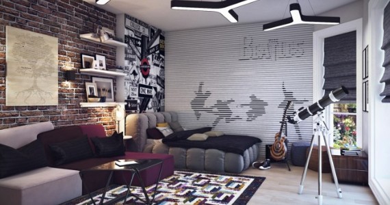 decoration chambre ado noir et blanc