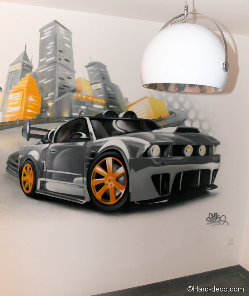 decoration chambre ado voiture