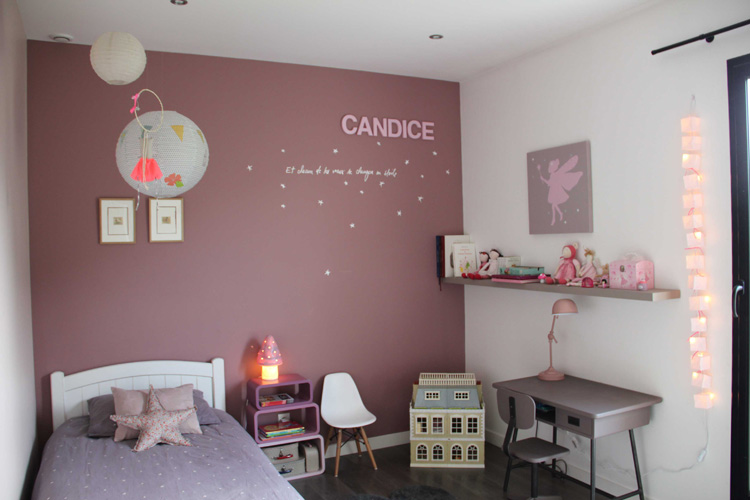 decoration chambre fille vieux rose