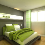 decoration chambre vert et gris