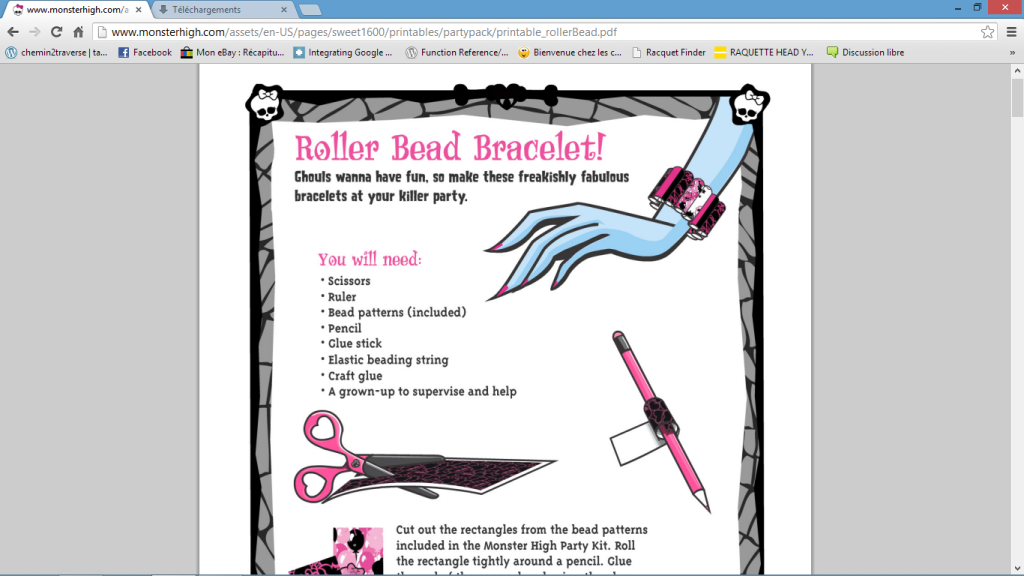 fabriquer deco monster high