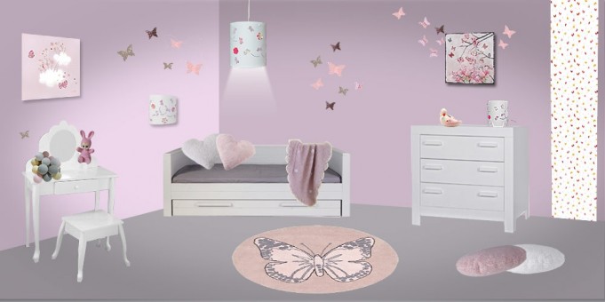 deco chambre bebe theme papillon