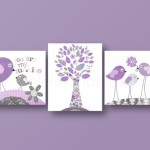 deco chambre fille mauve et gris