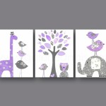 deco chambre fille mauve et gris