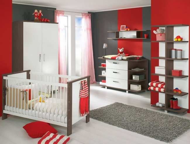deco chambre garcon gris et rouge