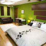 deco chambre vert et marron