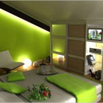 deco chambre vert et marron