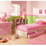 decoration chambre fille rose et vert