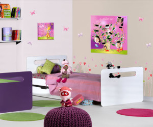 decoration chambre fille rose et vert