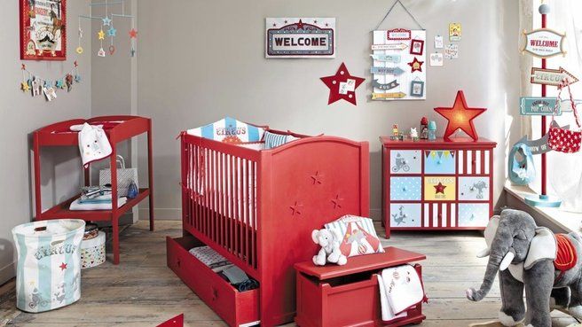 decoration chambre fille rouge
