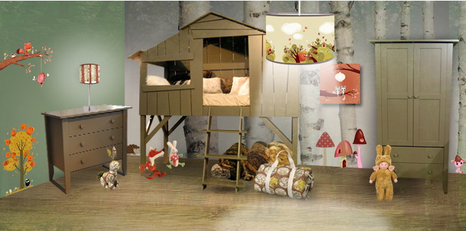 decoration chambre foret enchantee
